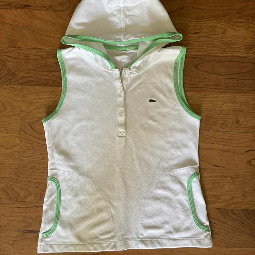 Lacoste white cotton top size M